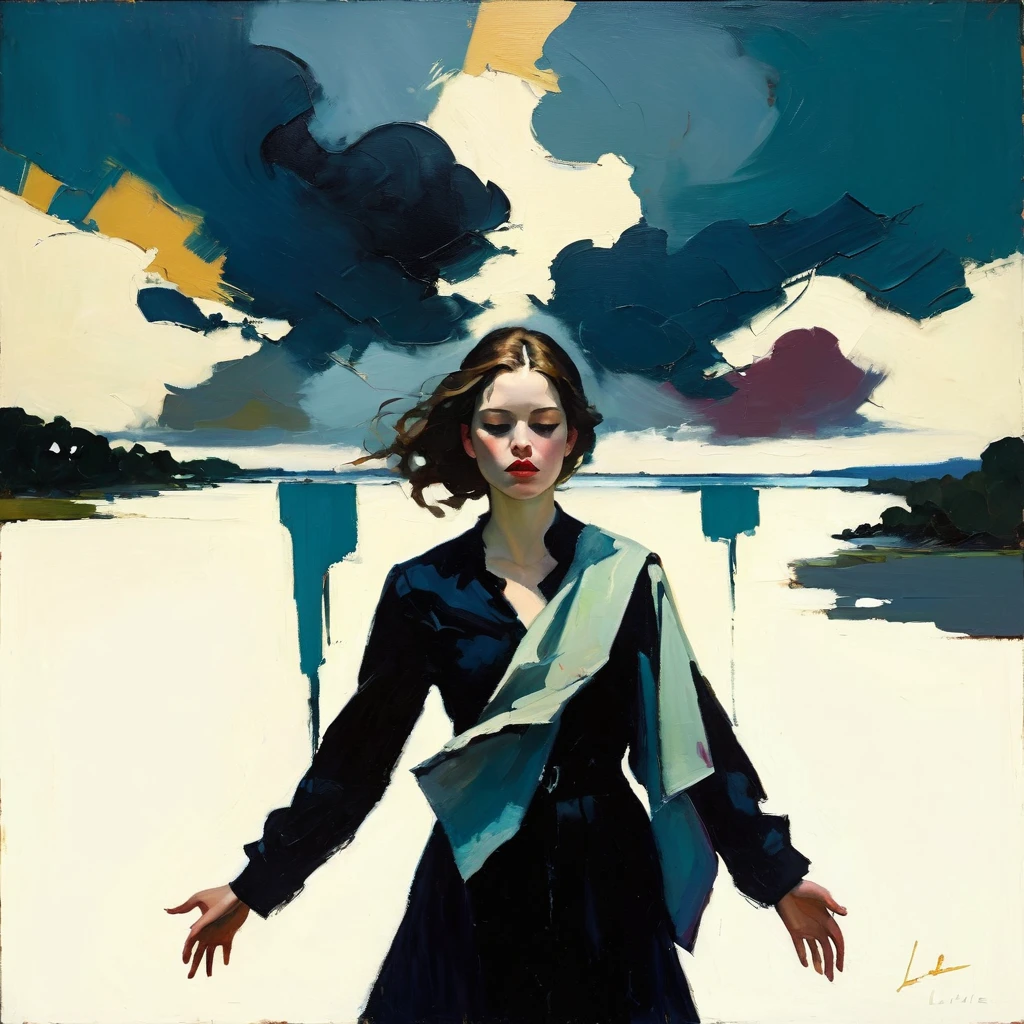 Create an evocative oil painting inspired by Malcolm Liepke, based on the provided image. Capture the intense, introspective expression of the young subject using thick, expressive brushstrokes and a muted color palette. Highlight the emotional depth and vulnerability in the subject's gaze, emphasizing the play of light and shadow on their face. Maintain a simple, textured background that complements the subject's contemplative presence. Focus on the tactile quality of the oil paint to convey the raw emotion and intimacy characteristic of Liepke's style.