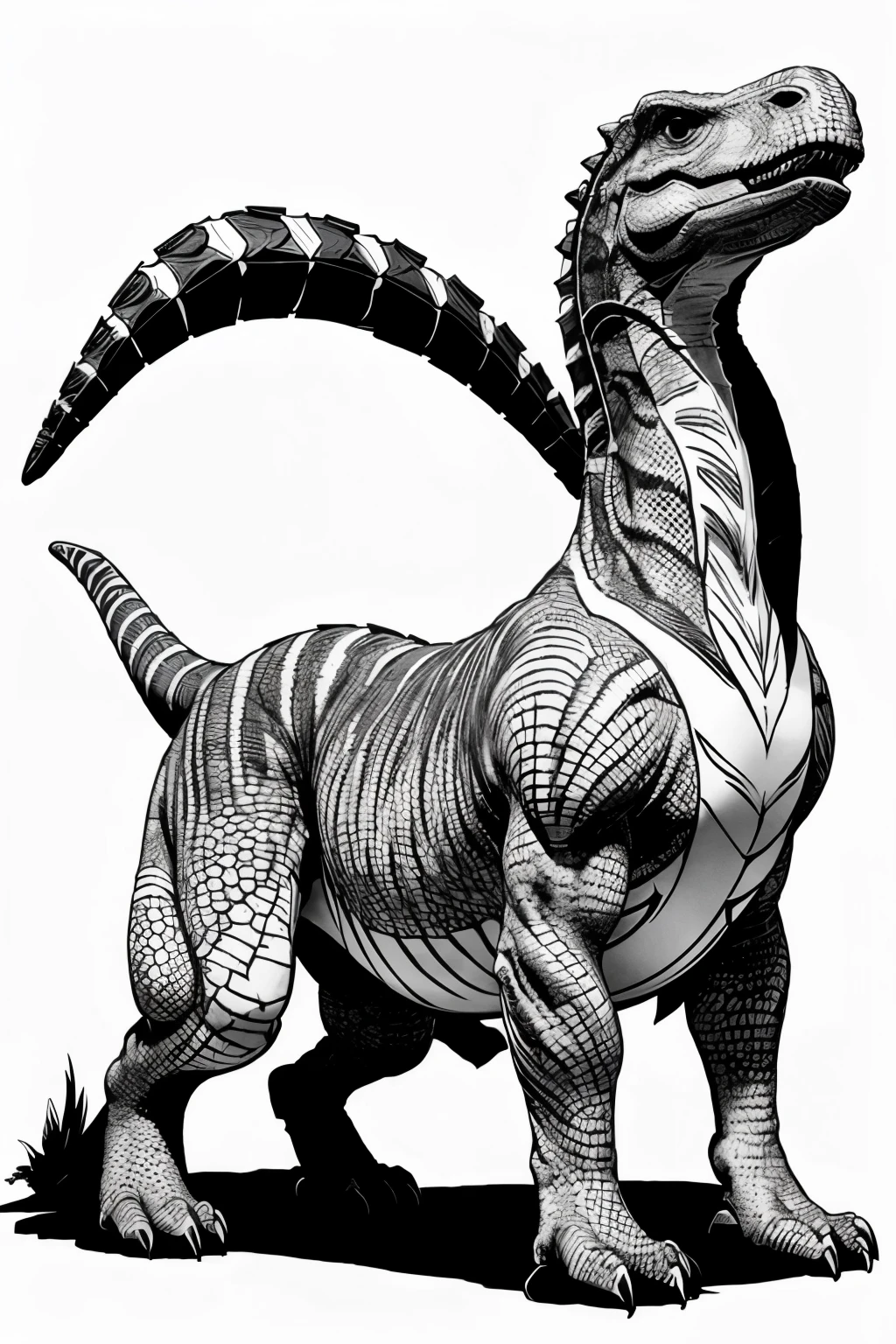 generate black and white colorable and printable pictures of dinosaurs