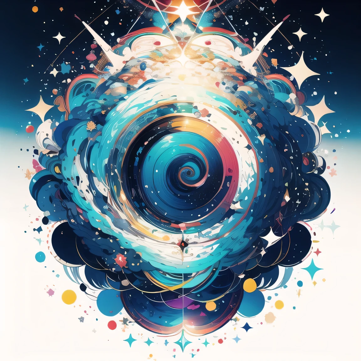 (masterpiece:1.2), best quality, Surreal circular swirl, halfway,