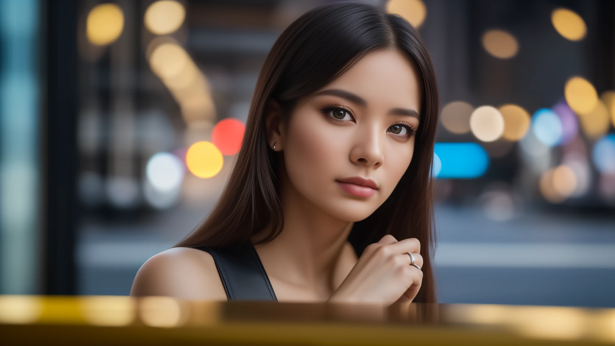 tmasterpiece,best qualtiy,hdr, hyper HD, 8K,Bokeh,Ultra-fine painting,Sharp focus,Physically-based rendering,Extreme detail description,portraitures,half-body photo,looking at viewer, (EOS R8, 50 millimeters, F1.2, 8K, RAW photo:1.2)