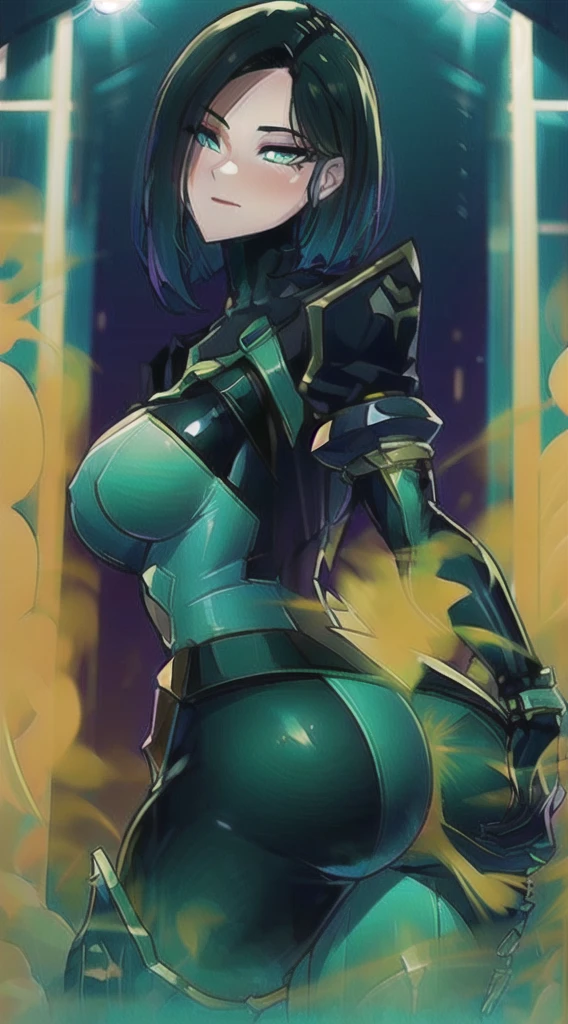 rinko, rinkooutfit, very long hair, blue hair, hair between eyes, high ponytail, sidelocks, purple eyes, ninja, shiny clothes, impossible bodysuit, skin tight, purple bodysuit, fishnets, underboob cutout, arm guards, underboob, cowboy shot, standing, looking at viewer, outside, tree, sky, cloud, day,nsfw,spread legs,dynamic pose, shy, blush, back viewer, ass, seductive look, doggy style sex, sex, dick in pussy, ahegao face, sex with a boy, ahegao face, cum