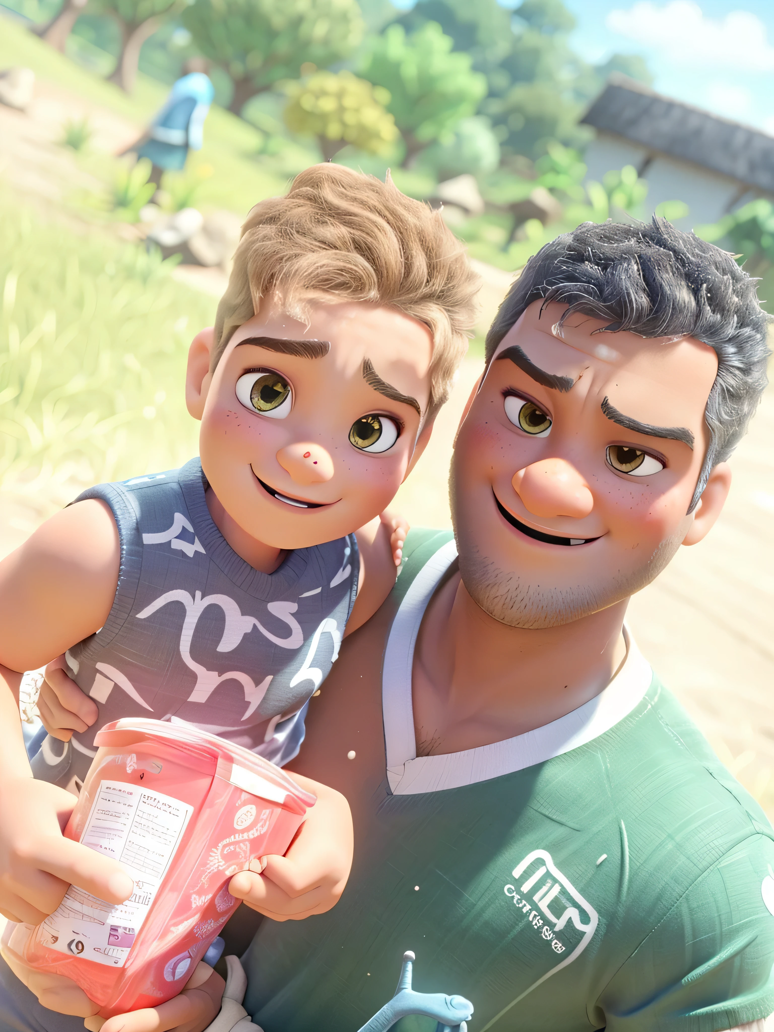 Pai e filho estilo Pixar 