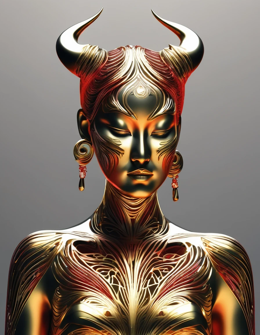 3D effect, minimalist female body streamlined gold trophy design, Tang Sancai, Tibetan mural painting style, minimalist, technological, minimalist, skeletonized, sculpted, red, green, blue, black, Rolf Armstrong Style: fractal, sand painting, Tibetan painting, imagination, 3D printing, concert poster, laser cutting, crafts, binturk, enamel pins, string art, taurus. ♉︎,Scorpio, ♏︎, Sagittarius, ♐︎,Unreal engine,rendered in octane,high detail,hyper quality,high resolution, surrealism,16K,depth of field (dof),close up,rays of shimmering light,