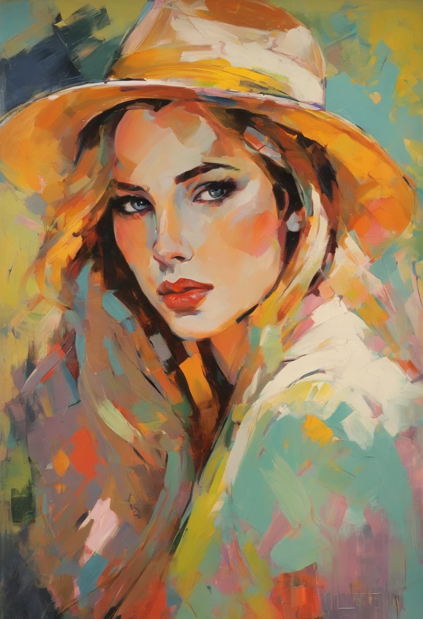 Create an evocative oil painting inspired by Malcolm Liepke,Capture the intense, introspective expression of the subject using thick, expressive brushstrokes and a muted color palette. Highlight the emotional depth and vulnerability in the subject's gaze, emphasizing the play of light and shadow on their face. Maintain a simple, textured background that complements the subject's contemplative presence. Focus on the tactile quality of the oil paint to convey the raw emotion and intimacy characteristic of Liepke's style. Soft pastel theme