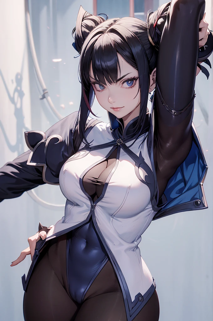 oculos no rosto,juri han,olhar penetrante,evil look,oculos no rosto,melhor qualidade,roupa azul,juri han,solo, masterpiece, best quality, agrias, grey sweater, black leotard, standing, looking at viewer, short hair,oculos,evil smile, evil look,luvas preta,roupa azul,yandere rosto,low lighting,coxa sarada copo detalhado,olhando para frente juri han,bela