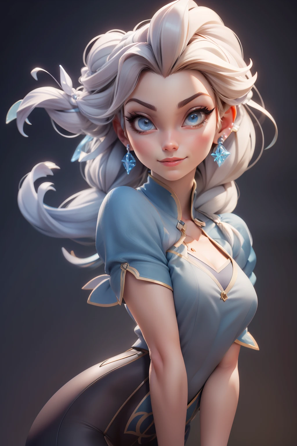 3dmm style,
elsa disney , 3d character, in the style of hyper-realistic,