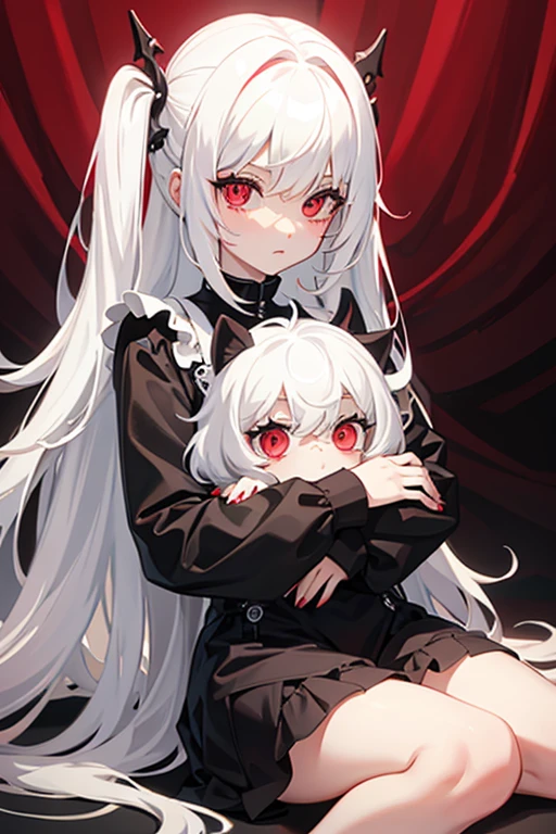 White hair red eyes toddler goth