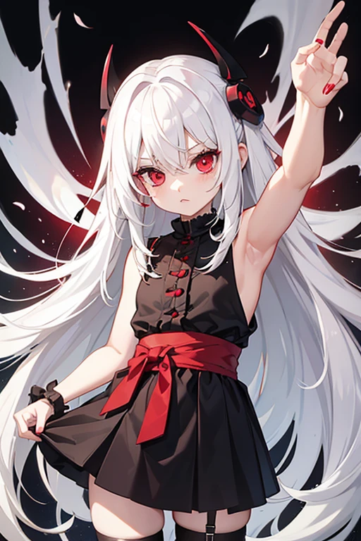 White hair red eyes toddler goth