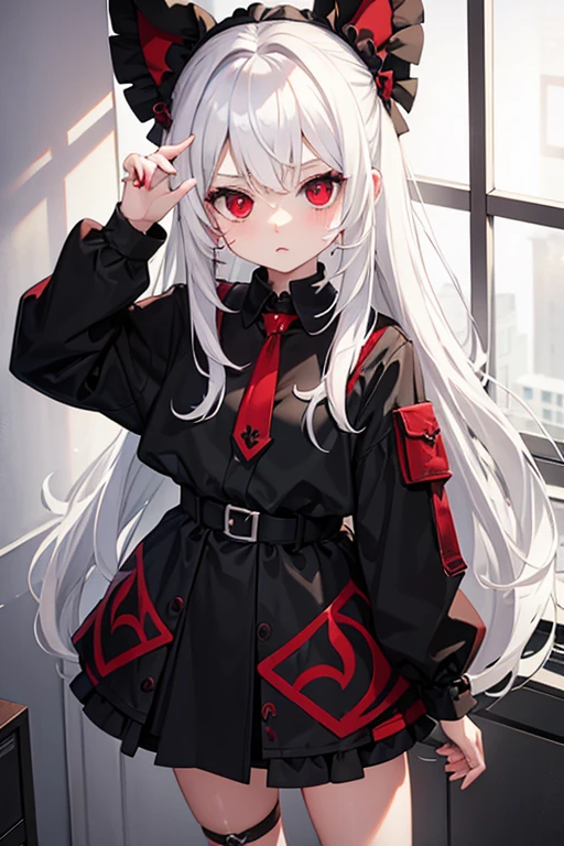 White hair red eyes toddler goth
