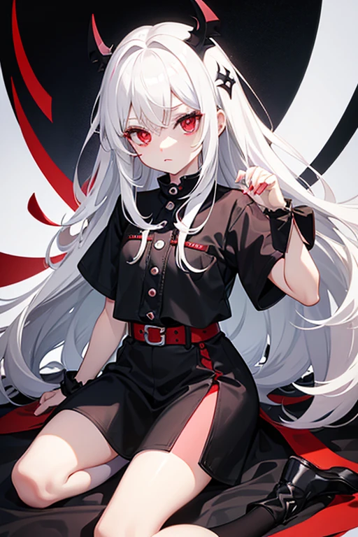 White hair red eyes toddler goth