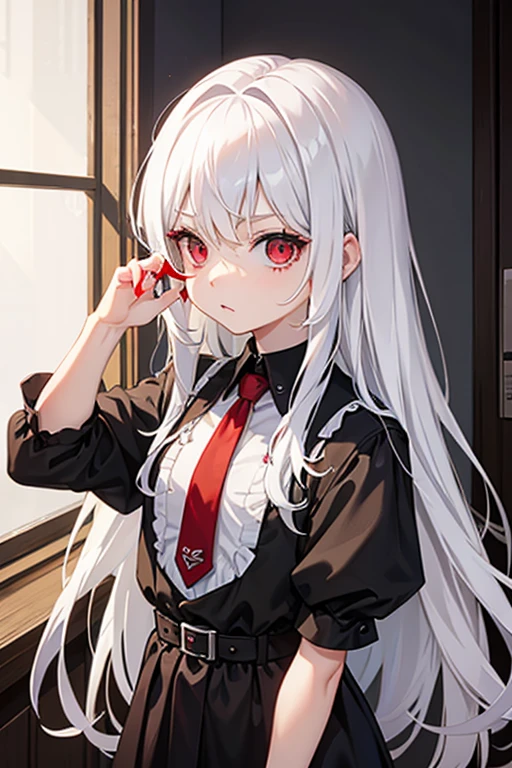 White hair red eyes toddler goth