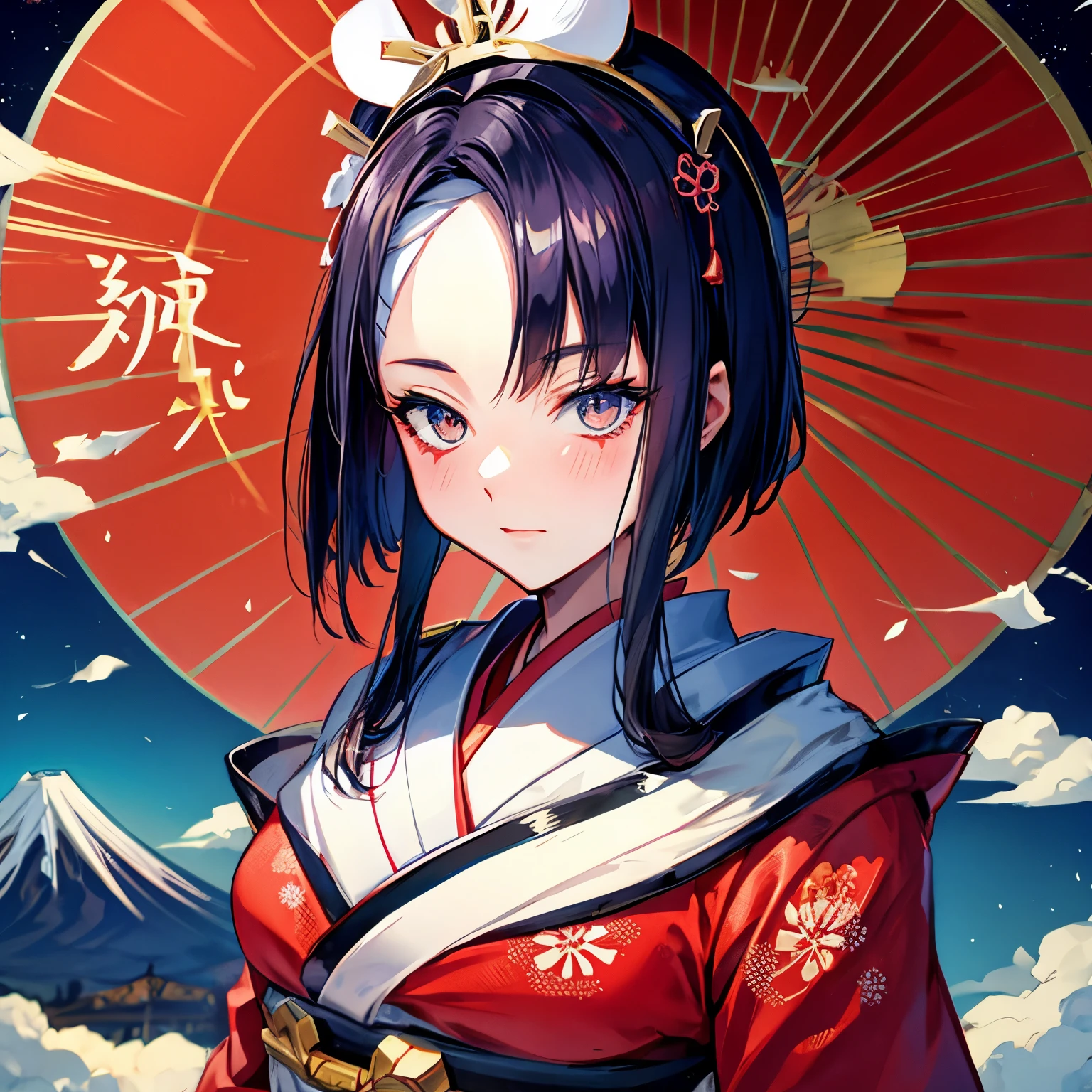 Japanese geisha monte fuji