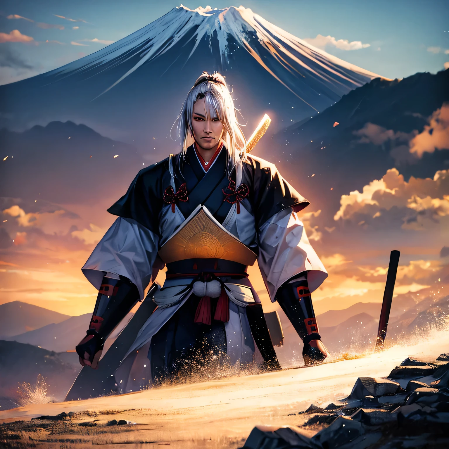 Samurai fuji mountain 