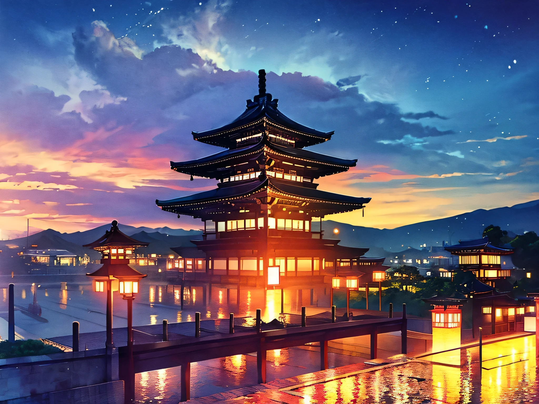 High resolution, highest quality, An illustration, Super detailed, kyoto