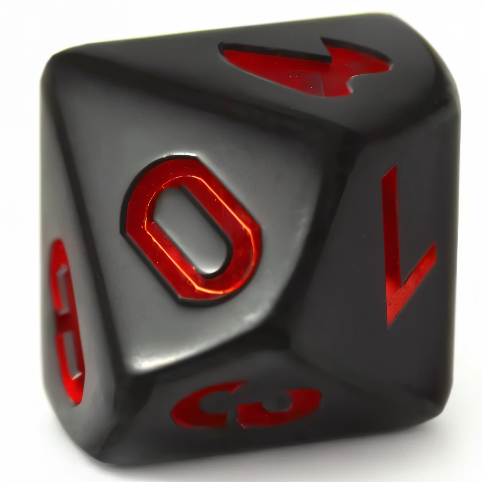 a close up of a black dados with red numbers on it, black steel with red finish, dados, rolo10, rolar 2 0, RPG de mesa, d10 feito de dentes, RPG de mesa, neon vermelho e obsidiana, rpg item, tinta prateada e carmesim, fantasia d&d magic item, d & Estilo D, esquema de cores preto-carmesim