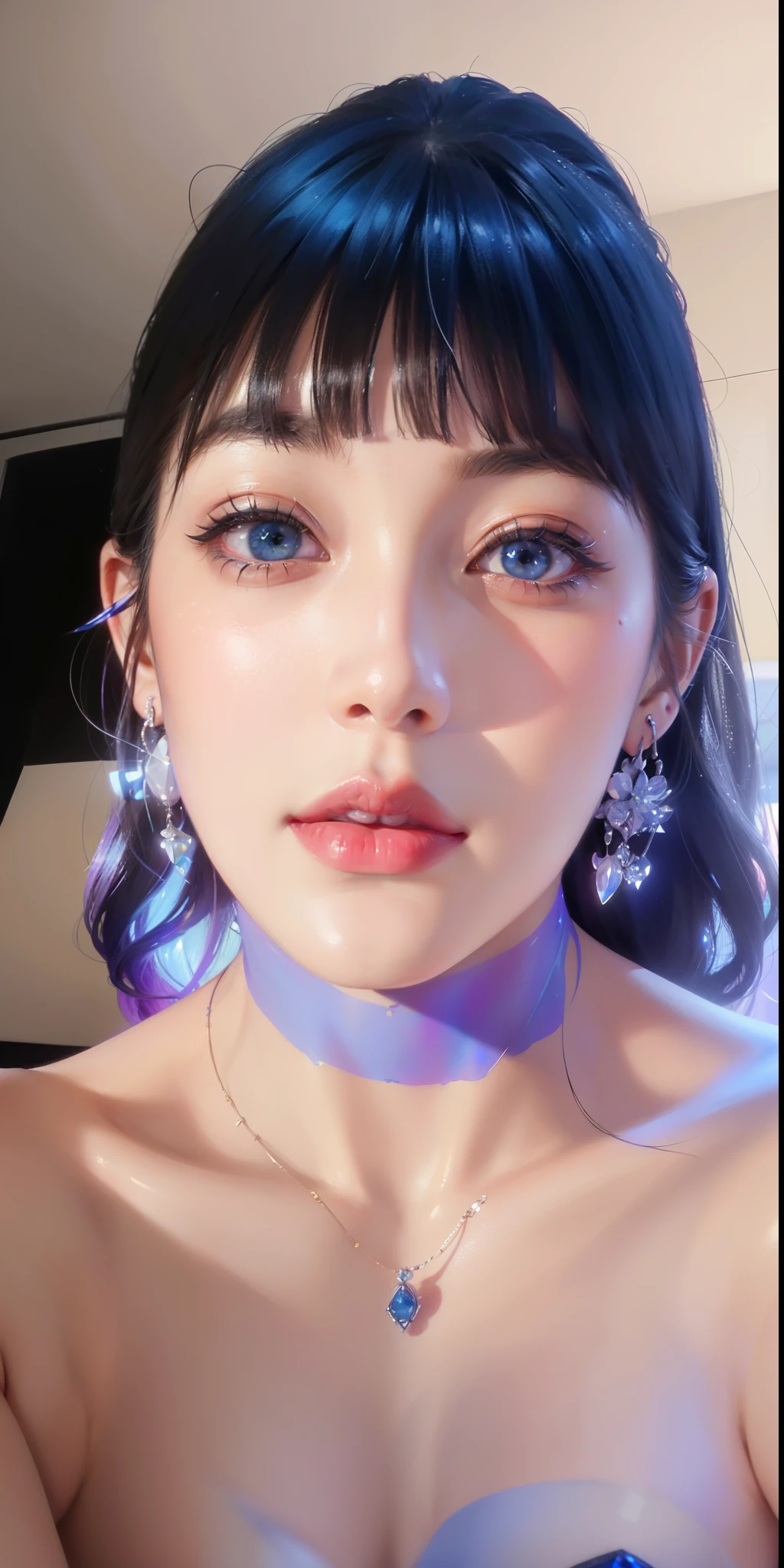 Super detailed, Delicate face, Realistic style, Stock Photography Shadow , Colorful, Surreal, Realistic textures, Dramatic Lighting, Thin Film Distiller 800 (8k, original photo, better quality, masterpiece: 1.2), Super detailed, (Extremely delicate skin: 1.2), 8k ultra high definition, SLR camera, Soft Light, high quality,Frozen queen,ice castle,Blue pupils,Apply red lipstick,Tattoo goddess,With tattoo pattern,Ultra-clear portrait,Apply lipstick,Wearing necklace jewelry,Apply lipstick,Wear heavy makeup,The facial texture is very clear,Exquisite tattoos on the body,Deep blue eyes(Sapphire-like pupils),Cyberpunk style,Ex Machina,High-tech scene