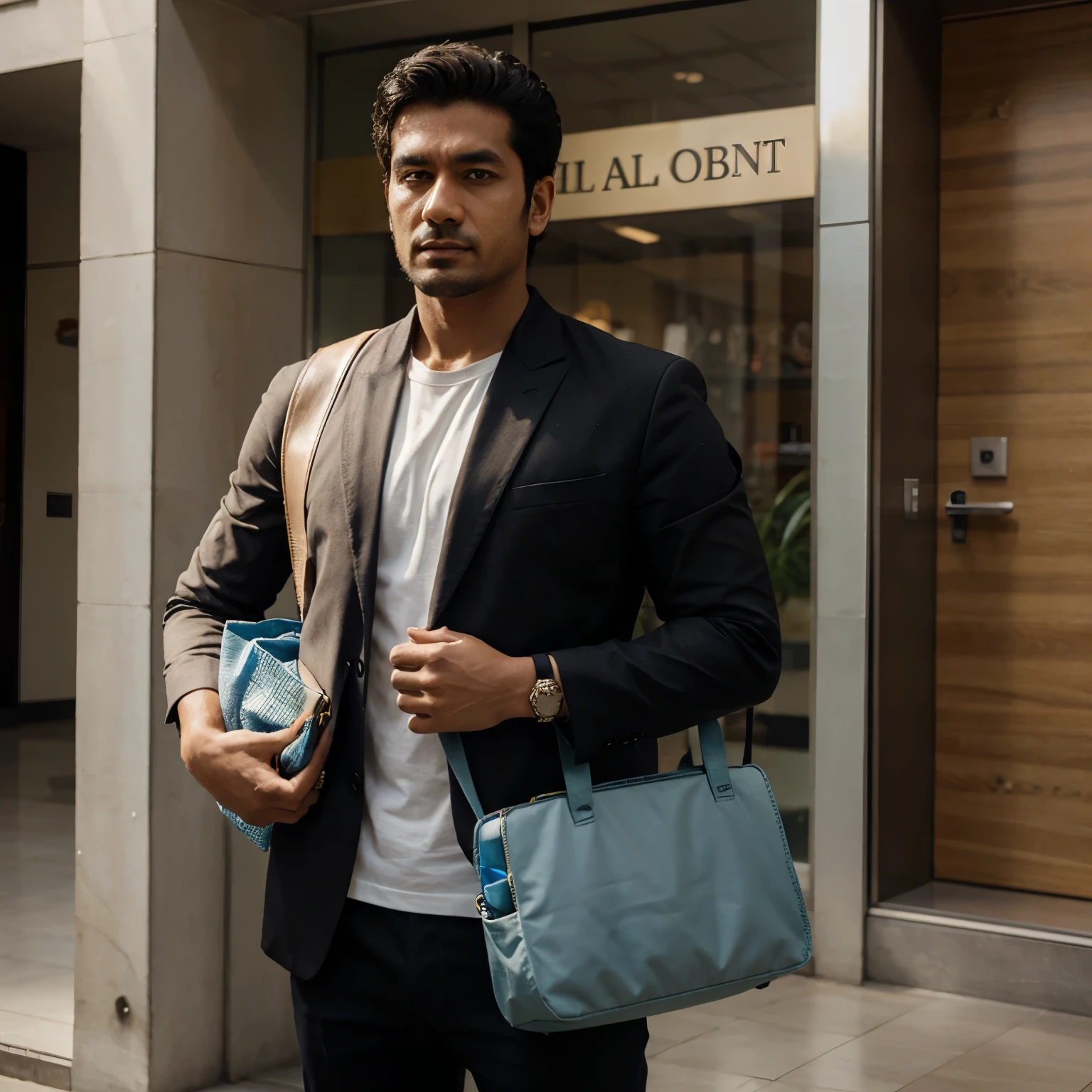 God kuberan standing with a bag full of money in his shoulder