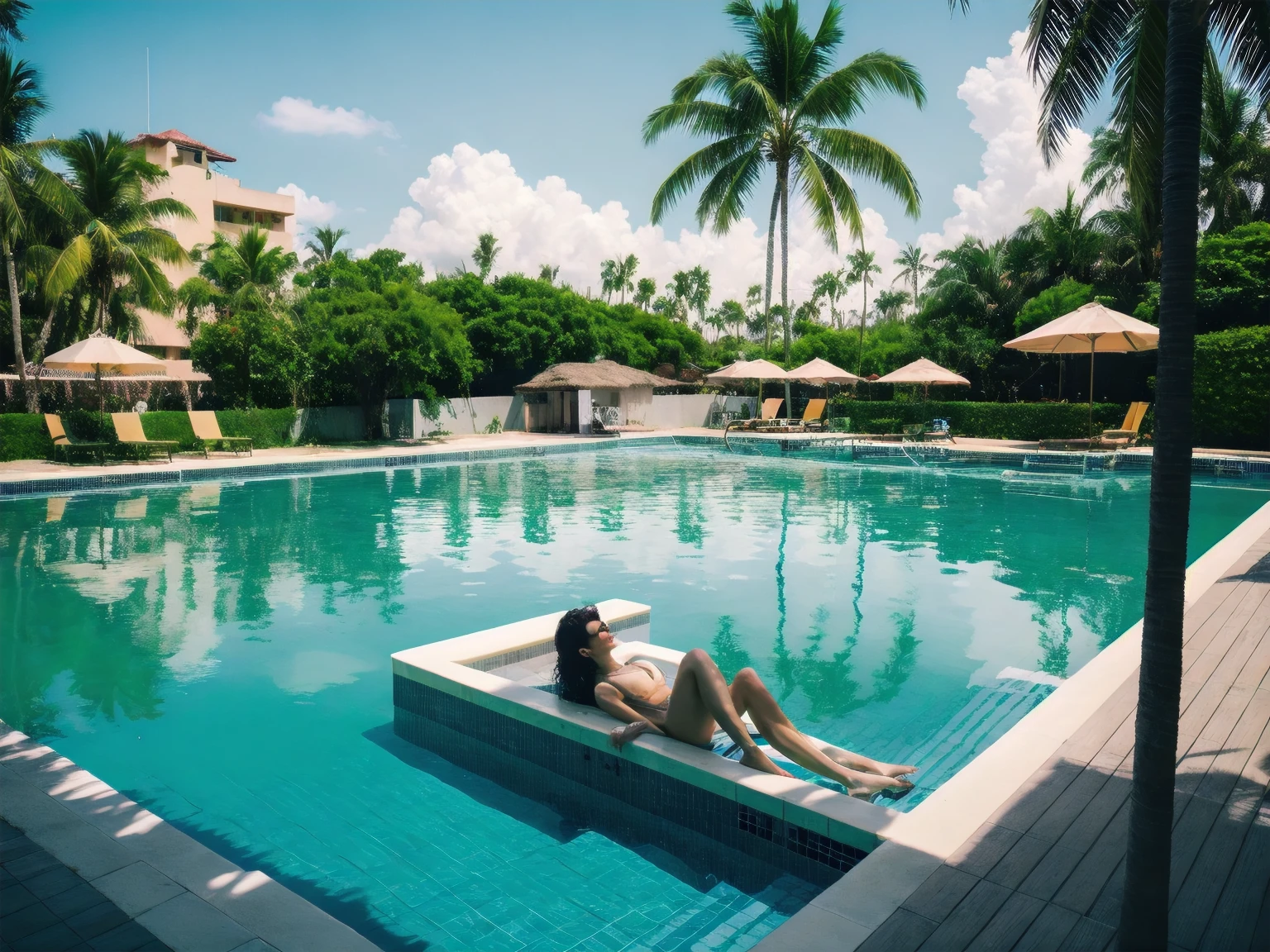 highest quality,masterpiece,Ultra-high resolution,synthwave,
HiroshiNagai,null,Ocean,In summer,Beach,Coconut Tree,Pool,building,car,city,sun,