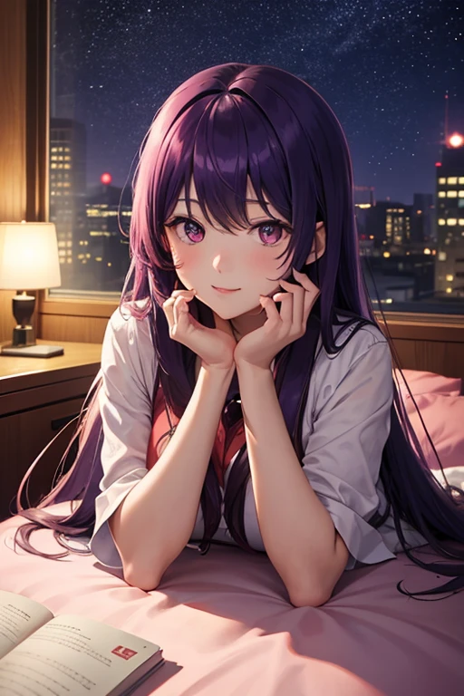 Night Sky、red、purple、Bedroom、Anime Image Creative