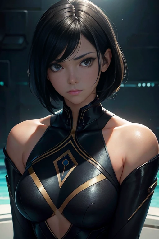retrato de {Freya Tingley (Medium length black haircut)}, Action {Levantamento de saia inferior pov | Pateta Ai}, pele macia e suave, grandes olhos sonhadores, bunda grande, vagina inchada, lindo intricado, symmetrical hair, olhos arregalados de anime, soft lighting, rosto detalhado, por Makoto Shinkai, Stanley Artgerm Lau, Opa, Rossdraws, arte conceitual, pintura digital, looking at the camera