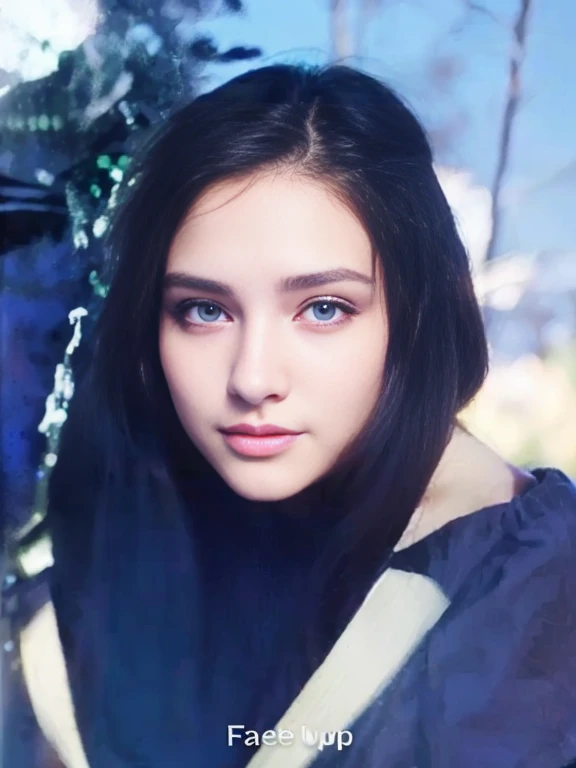 Masterpiece, best quality, super high resolution, fluorescent color,, 1 girl, looking at the audience, beautiful face, beautiful eyes, (off-the-shoulder: 1.2), head up, upper body, forest, shiny hair,long hair, shiny skin, glowing cut, chibi, finger proportions coordination