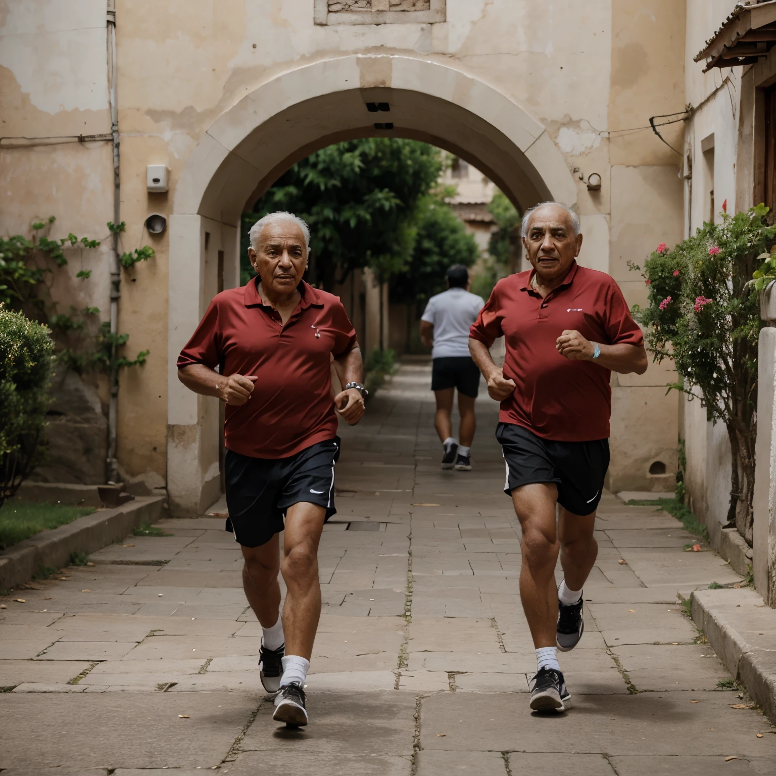 Ancianos corriendo asustados