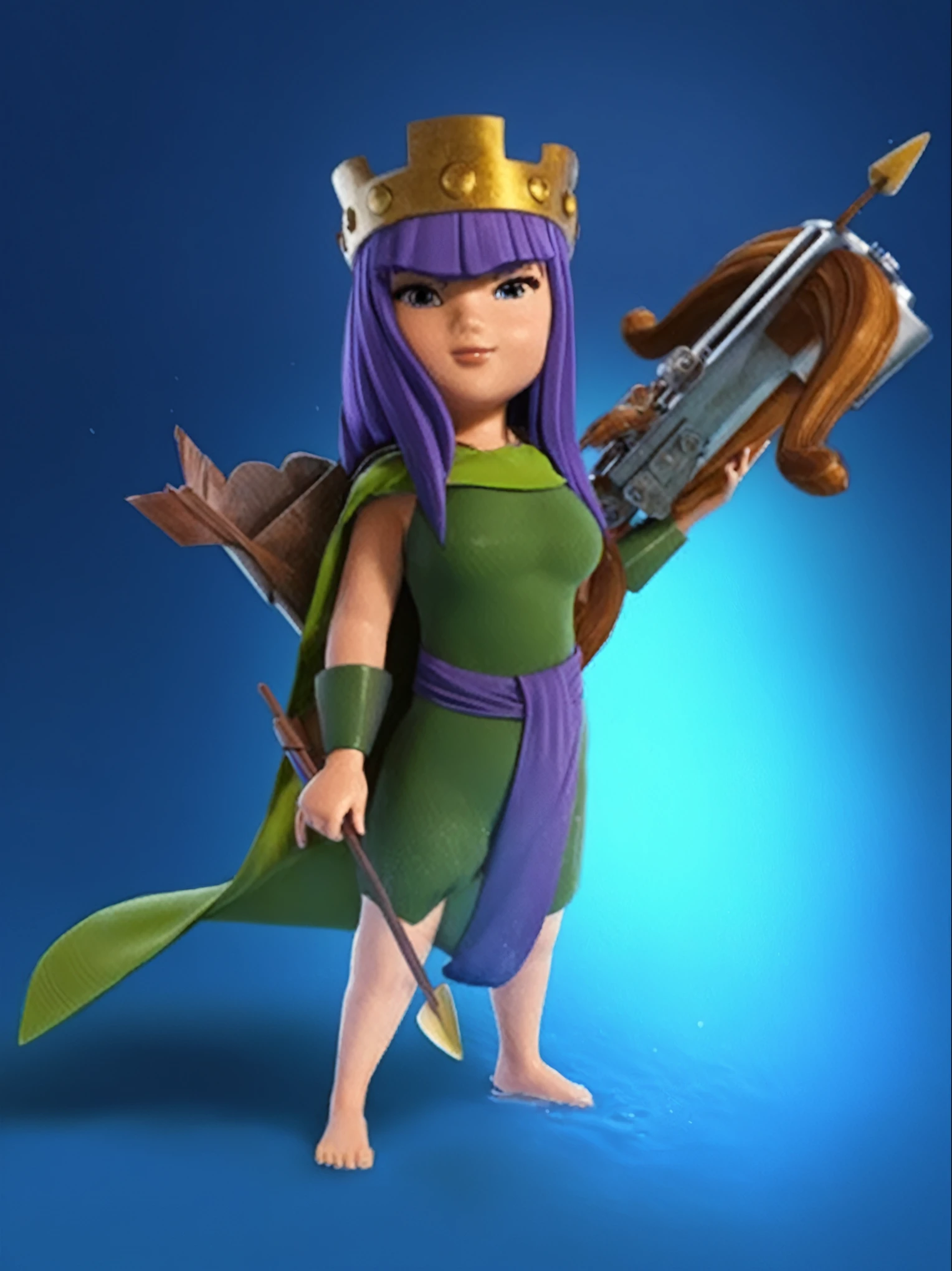 That she has a realistic style and is in a swimsuit