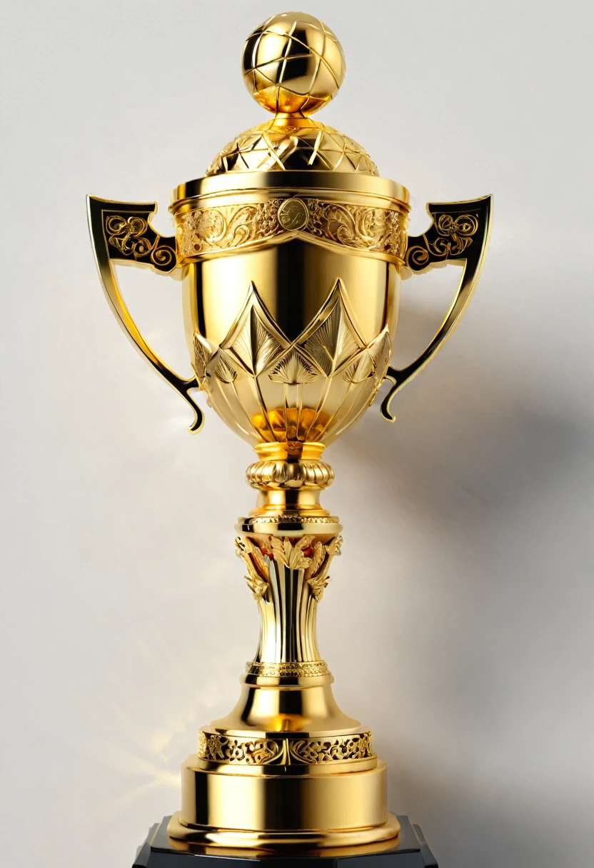 Golden Trophy, minimalism art, (masterpiece, best quality, Professional, perfect composition, very aesthetic, absurdres, ultra-detailed, intricate details:1.3)