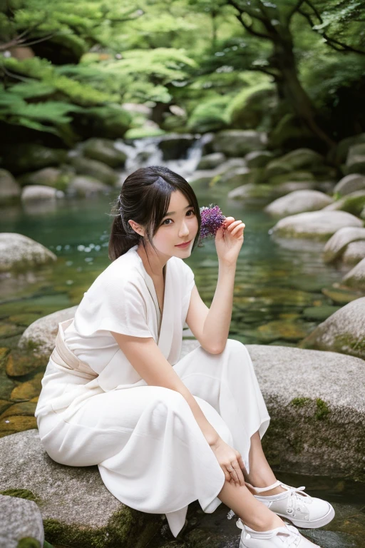 Japan&#39;s ancient times　Lord　Princess　kimono　Beauty　smile