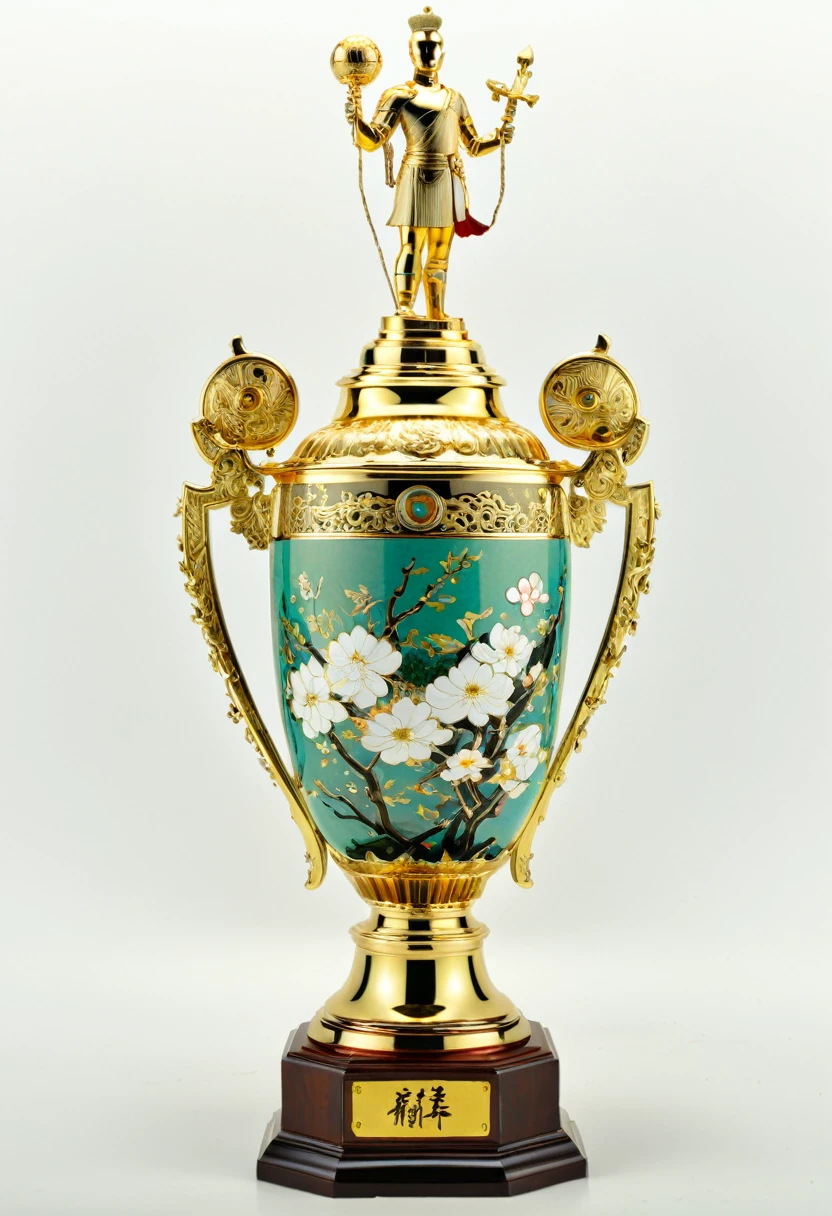 Golden Trophy, (masterpiece, best quality, Professional, perfect composition, very aesthetic, absurdres, ultra-detailed, intricate details:1.3), by Wu Guanzhong
