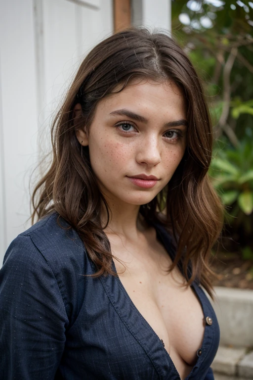 Métis from Guadeloupe, with freckles and long curly hair