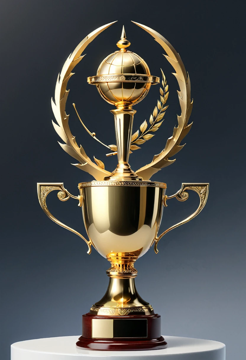 Golden Trophy, (masterpiece, best quality, Professional, perfect composition, very aesthetic, absurdres, ultra-detailed, intricate details:1.3), by Makoto Shinkai and Makoto Niitsu style