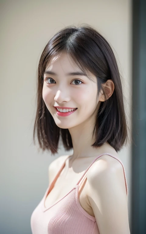 (RAW Photos:1.2), (Photorealistic:1.4),(Complex Details:1.2),(Masterpiece:1.3),(Best Quality:1.4),(Ultra High Definition:1.2), Cinema Lights, Ultra High Definition,(Detailed Facial Features),(Detailed Clothing Features),(Detailed Clothing Features), Sweater, HDR, 8k Resolution, Look Viewer, Skin Tight, (Shiny Skin),( slender girl), dreamy, nsfw, candle, candlelight, white flower,constriction, bedroom, straight hair, long hair, dark hair, light blue eyes, single woman, cute, innocent, (smile), (innocent smile), skinny, indoors, breasts, big tits, big ,masutepiece, Best Quality, 8K, 18 yo, very beautiful Korean young girl, very beautiful face, sweet and cute face, skinny body, slender girl, slim waist, flat belly, beautiful tight round perfect breasts, beautiful tight perfect butt, slim small arms, slim small legs, slim small thighs, white skin, perfect skin,pale and soft skin,Raw photo, Soft light, Professional Lighting, Solo, Smile, close up, Face, close up, Cute, Girly, Goddess, Delicate girl, Neat and clean beauty, Full body, Digital SLR, Candid, Sophisticated, (Eyes and faces with detailed:1.0), Medium short hair swaying in the wind, Bangs, very tight small Tank top, short Pants,Pink sneakers, in bedroom, standing,lift her hands up the wall, beautiful E cup size breasts , without bra

