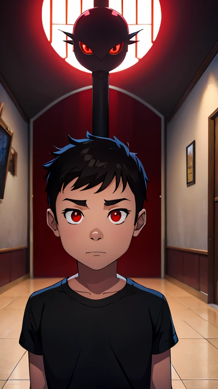 Young ??? with red eyes standing