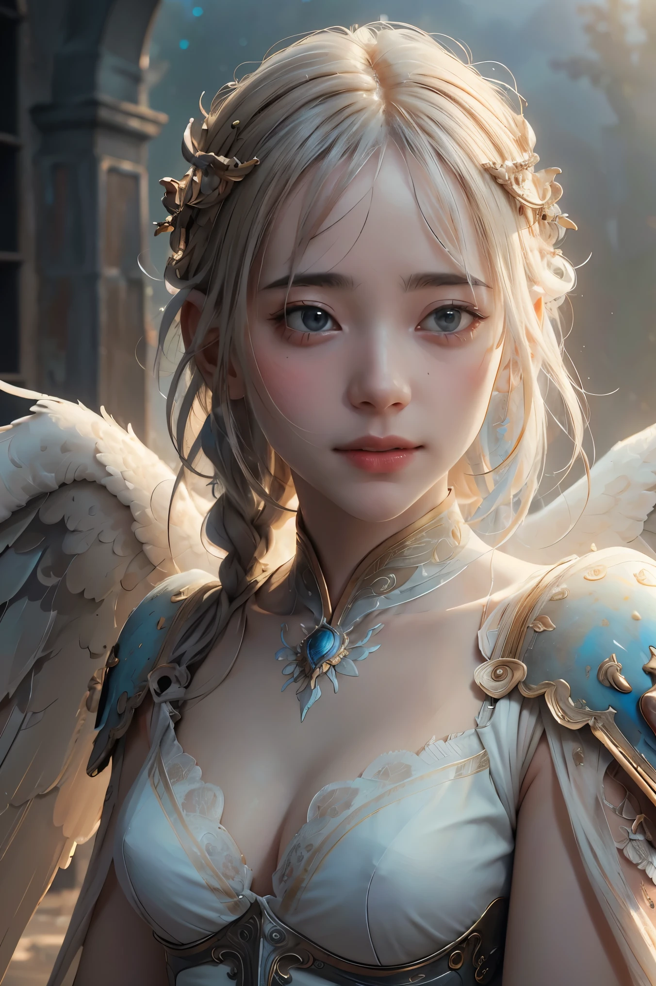 The Horde of Female Celestial Angels Descending from the Sky, realistic epic, soft cinematic portrait, Adobe Lightroom, Photo Lab, highly detailed, faded, (neutral colors: 1.2), (HDR: 1.4), (soft colors:1.2), hyperdetailed, (Artstation:1.4), cinematic, warm lights, dramatic light, (intricate details:1.1), complex background, (Rutkowski:0.66), (blue and orange:0.4), 