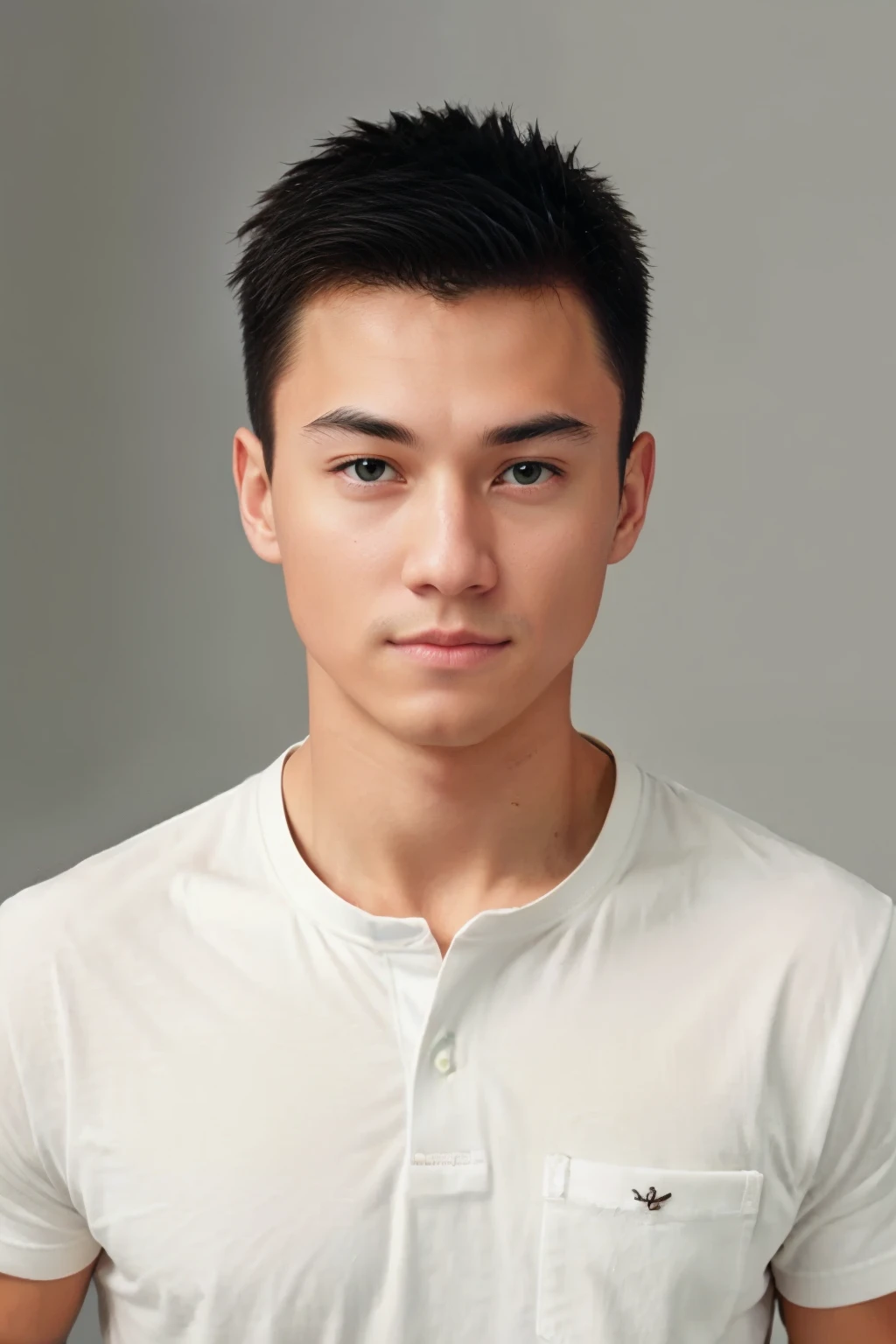 1man,A 16-year-old muscular man,Wear a short-sleeved white shirt,With a tie,Wear sneakers,full bodyesbian,gentlesoftlighting,tmasterpiece,best qualtiy,8k uhd,digital SLR camera,filmgrain,Fujifilm XT3 Realistic painting art,Written by Midjourney and Greg Rutkowski,Divide hair in the middle