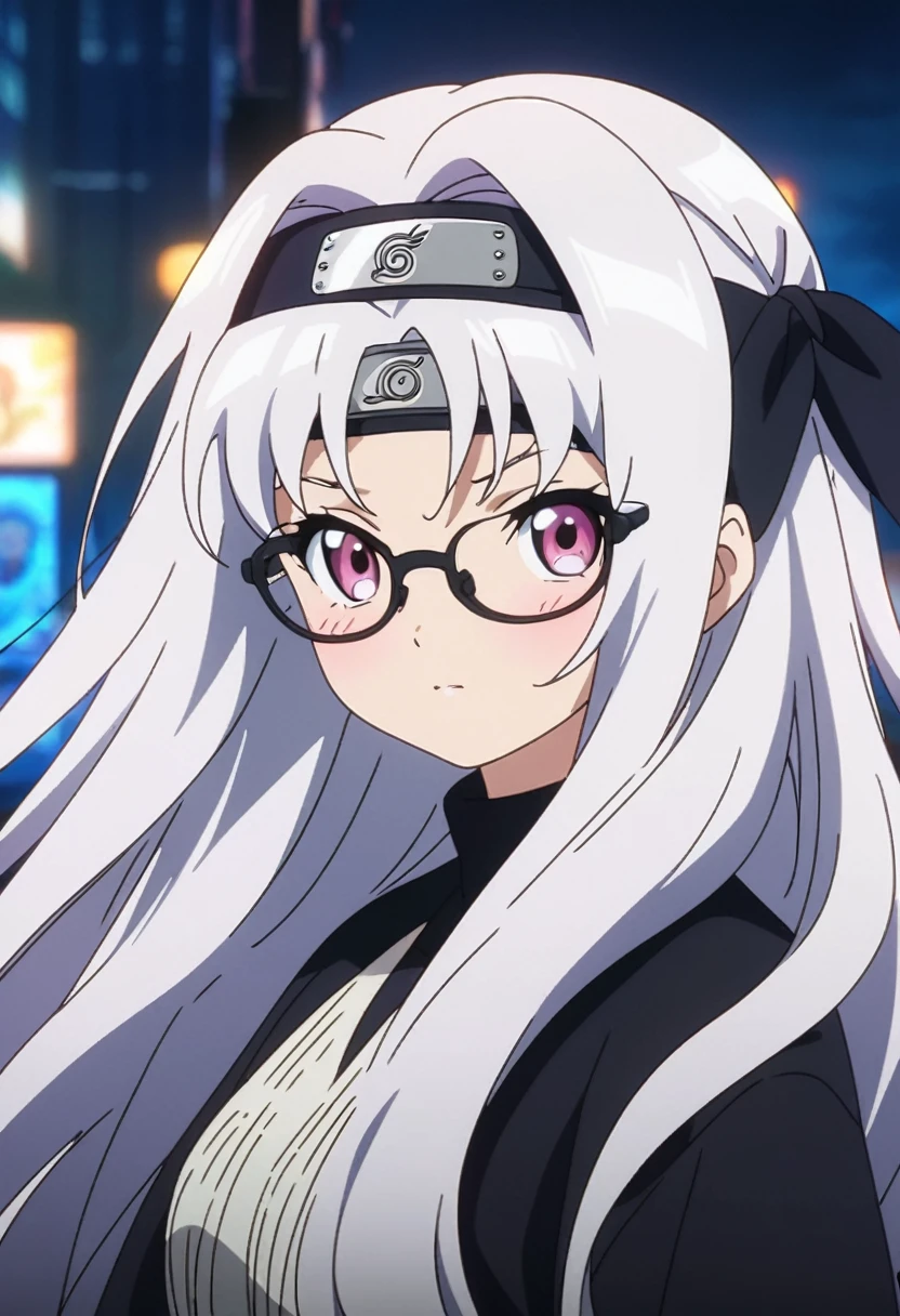Anime girl with glasses and long hair, Anime visual of a cute girl, Anime style. 8K, pin on Anime, Anime vibes, Anime style 4 k, Anime moe artstyle, Anime aesthetic, Anime girl desktop background, Anime visuals, Anime girl with real hair, ethereal Anime, Anime girl with long hair, beautiful Anime portrait , Anime , naruto, naruto Anime, Sharingan background, night time, dark , Sharingan , wearing naruto headband