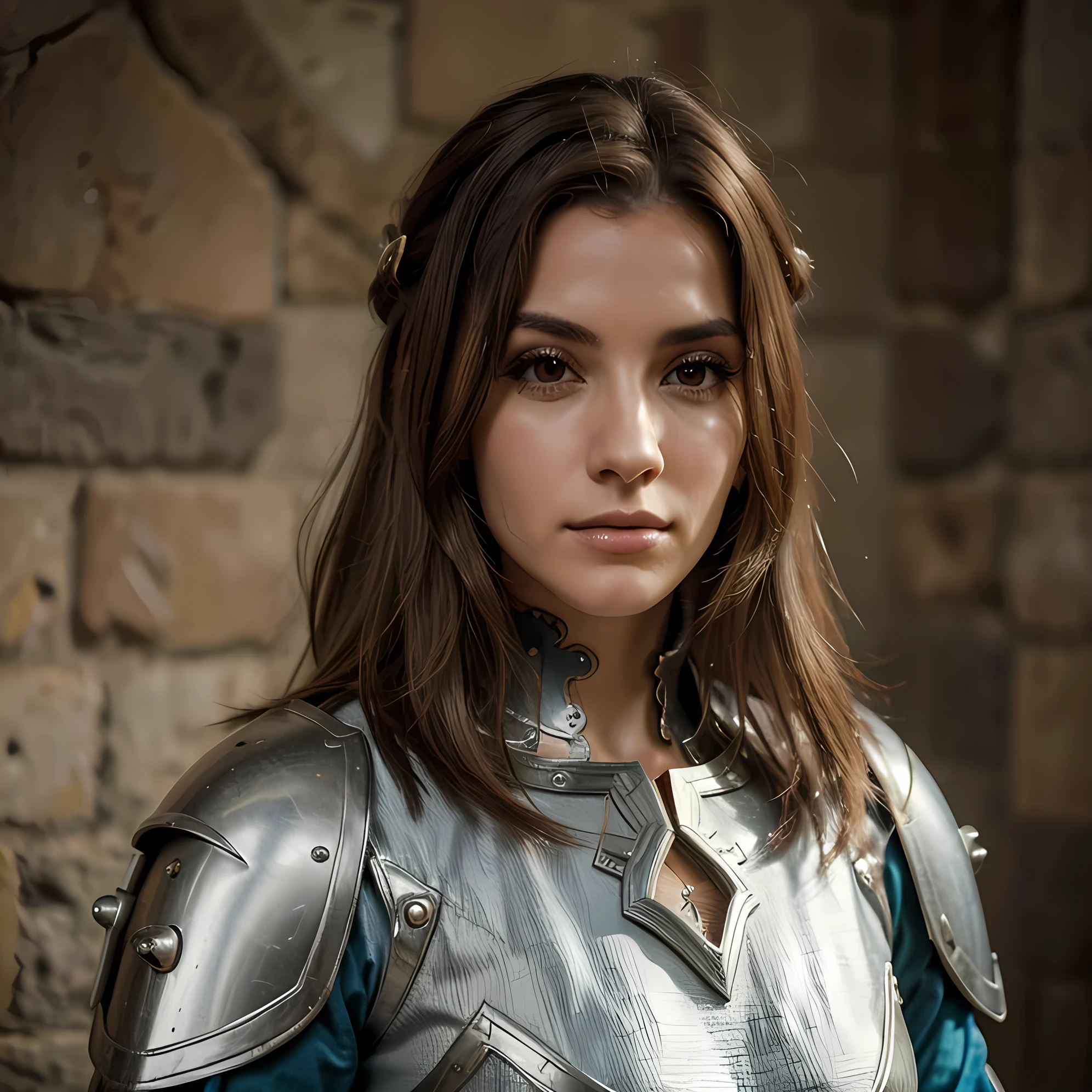 Retrato de uma mulher loira. Medieval knight. Cabelo amarelos. Cabelo curto. Cabelo loiro. Olhos azuis. Uma princesa. Rosto detalhado. Zoom no rosto. Linda mulher. Pele alva. Maquiagem. Obra prima. Rosto detalhado. Nobreza. Miss. Hd. Obra prima. Labios detalhados. Mulher loira. Cabelo amarelo. Loira. ((((((Loira)))))). Mulher usando uma armadura. Cavaleira. Chivalry. 