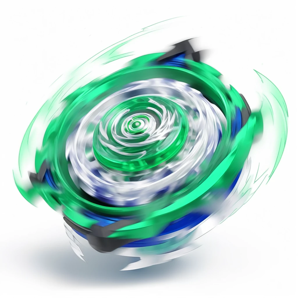 masterpiece, best quality, black and white sketch on white background, ultra-detailed sketch of a dynamic dark green Beyblade top mid-spin, capturing the motion and energy as if it has just been launched. The spinning should create an intsense blur effect around the whole beyblade, emphasizing the speed and dynamism of the Beyblade. There is wind whipped up around the beyblade. The beyblade should also be angled in a specific direction. The top should also be moving quickly towards a specific direction and should leave a trail or path of wind or energy behind it as it moves. The top should show very rapid motion lines and distortion to convey movement, intense blur effect, Anime-influenced graphic look, no human, anime-inspired style, isometric view, no people, no person