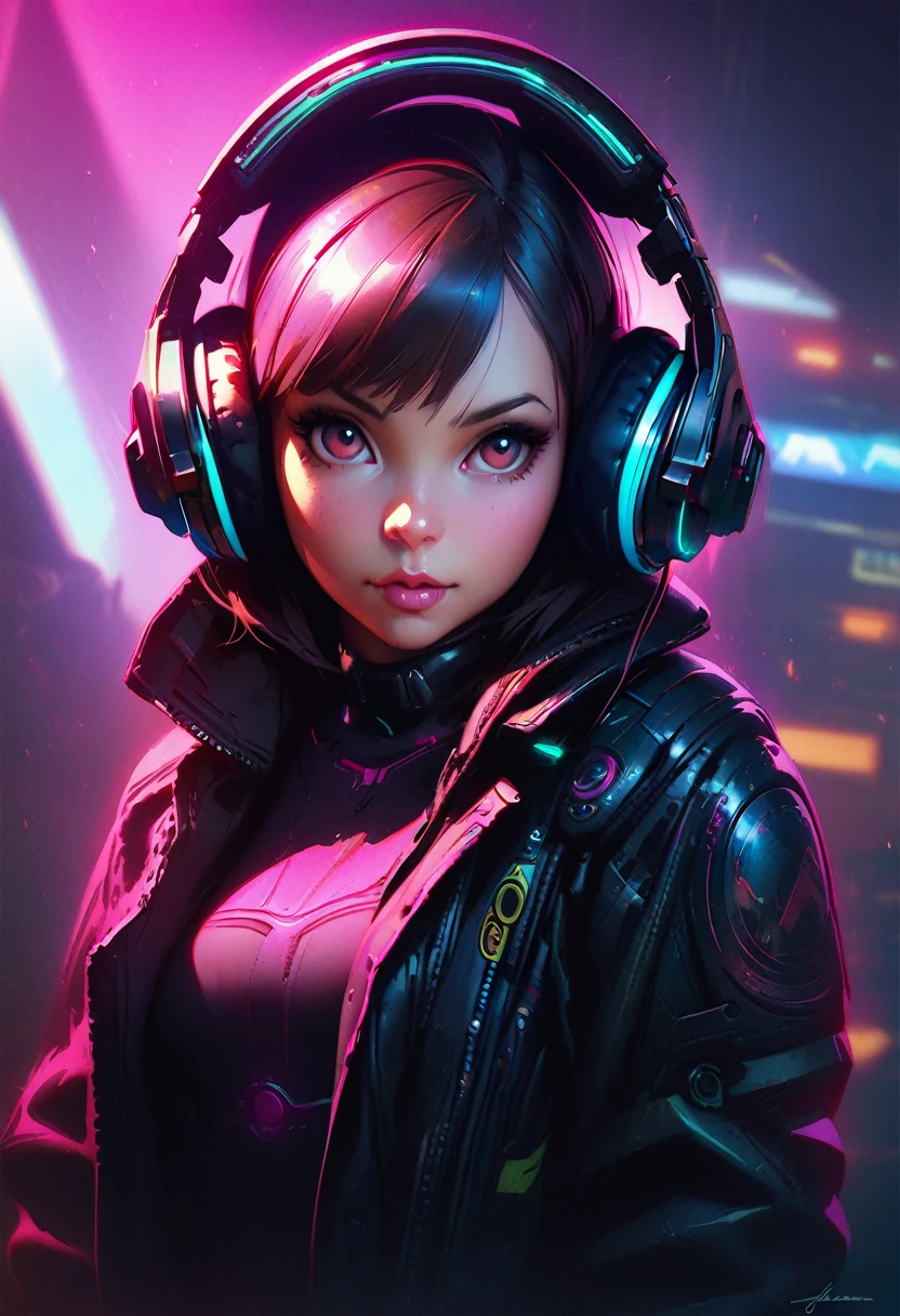 woman in headphones stands next to a robot, Cyberpunk art by Jason A.. English, cgsociety, Retrofuturism, ilya kuvshinov, Science fiction, futuristic, bright, photorealistic, realistic, dramatic, cinematic lighting, sharp focus, 8K
