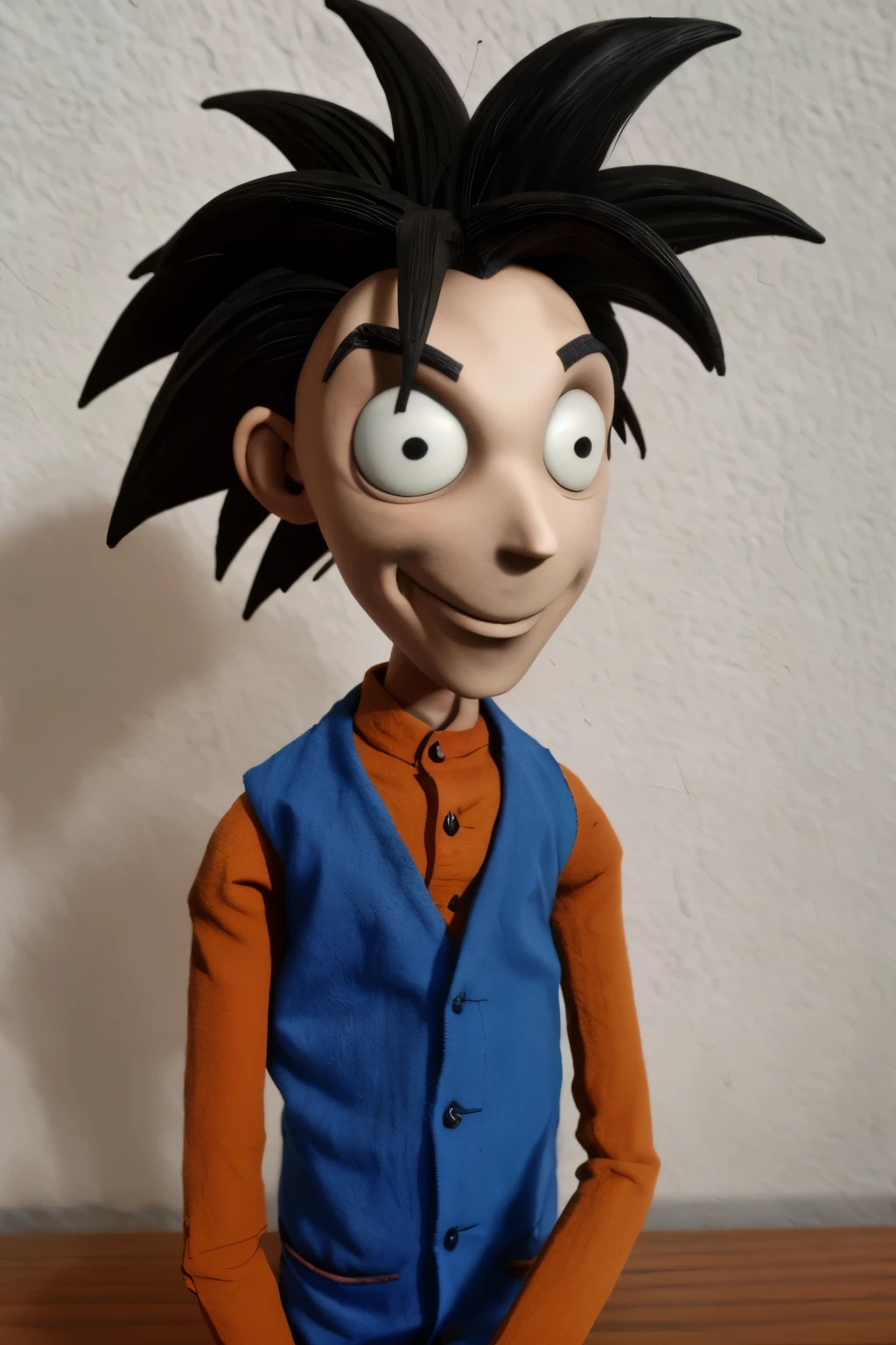 TimBurton Animation, retrato do filho goku, 1 menino, Sozinho, feliz,
