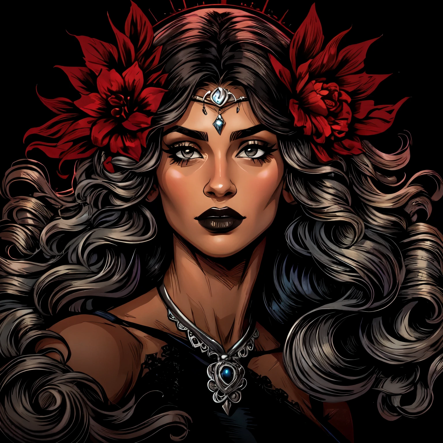 Uma linda mulher,cabelo preto