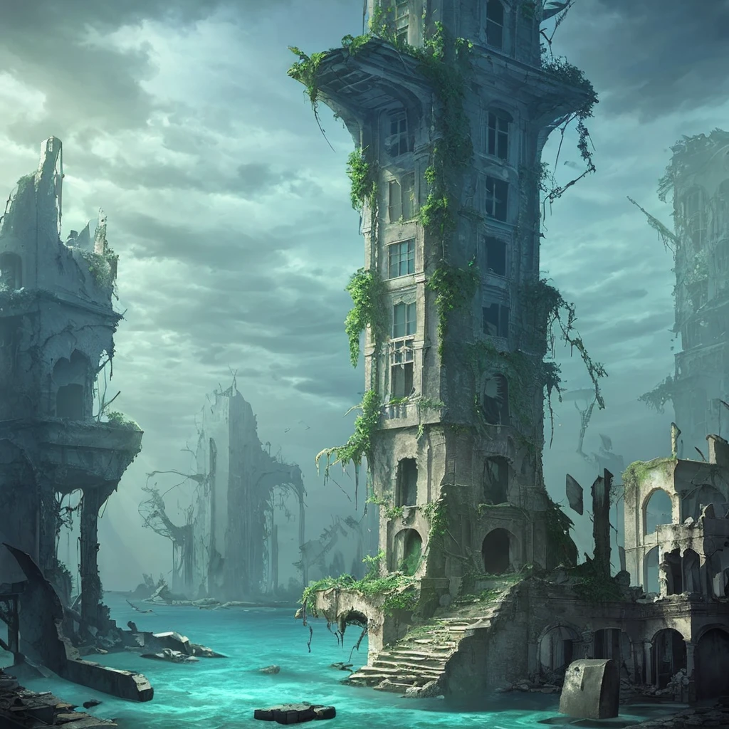 Ruins of a city beneath the sea