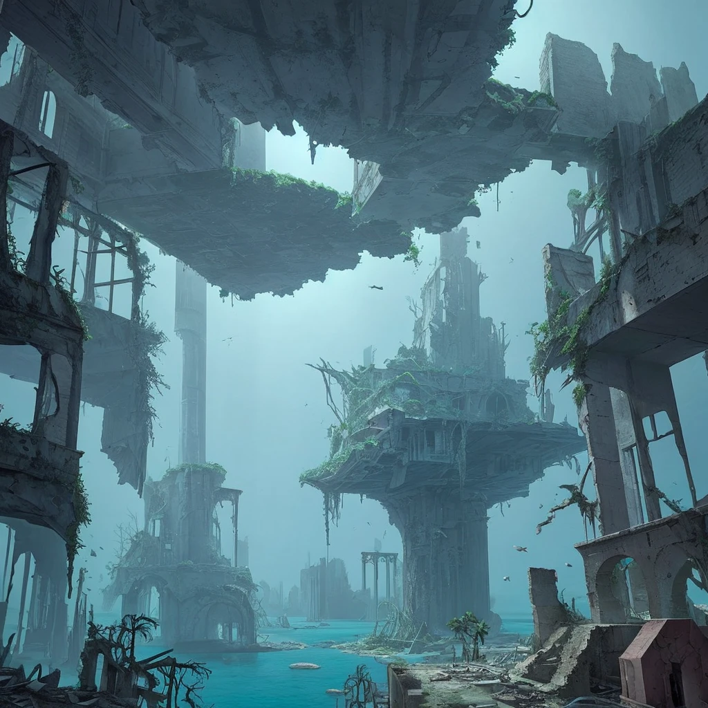 Ruins of a city beneath the sea