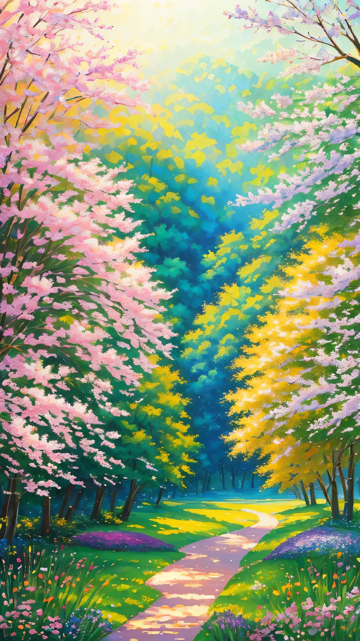 (best quality,realistic:1.2,highres),a lush green field, vibrant colorful flowers dotting the landscape,portraying the beauty of nature and the joy we can find in God's creation,illustration,extraordinary level of detail,stunning visual representation,impressive variety of flowers,serene atmosphere,sunlit scene,every blade of grass rendered with utmost precision,rich and vibrant colors,exquisite brushstrokes,picture-perfect composition,painting with a touch of impressionism,soft natural lighting,immersive experience,emphasizing the intricate details of the flowers,captivating and lifelike portrayal,awe-inspiring view,professional-level artwork,invoking a sense of tranquility and happiness.