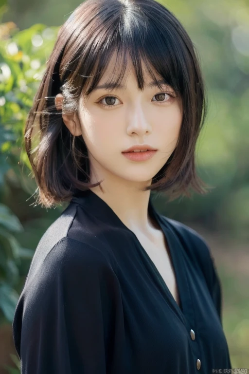, Long winded [Blue-black:.3] hair,View your viewers, (masterpiece:1.3), (8k, Realistic, RAW Photos, highest quality: 1.4), Japanese, (One girl), Beautiful Face, (Realistic Face), (black hair, short hair:1.3), beautiful hairstyle, Realistic eyes, Beautiful fine details, (Realistic Skin), Beautiful Skin, Charm, Ultra-high resolution, Ultra-realistic, Very detailed, Golden Ratio,