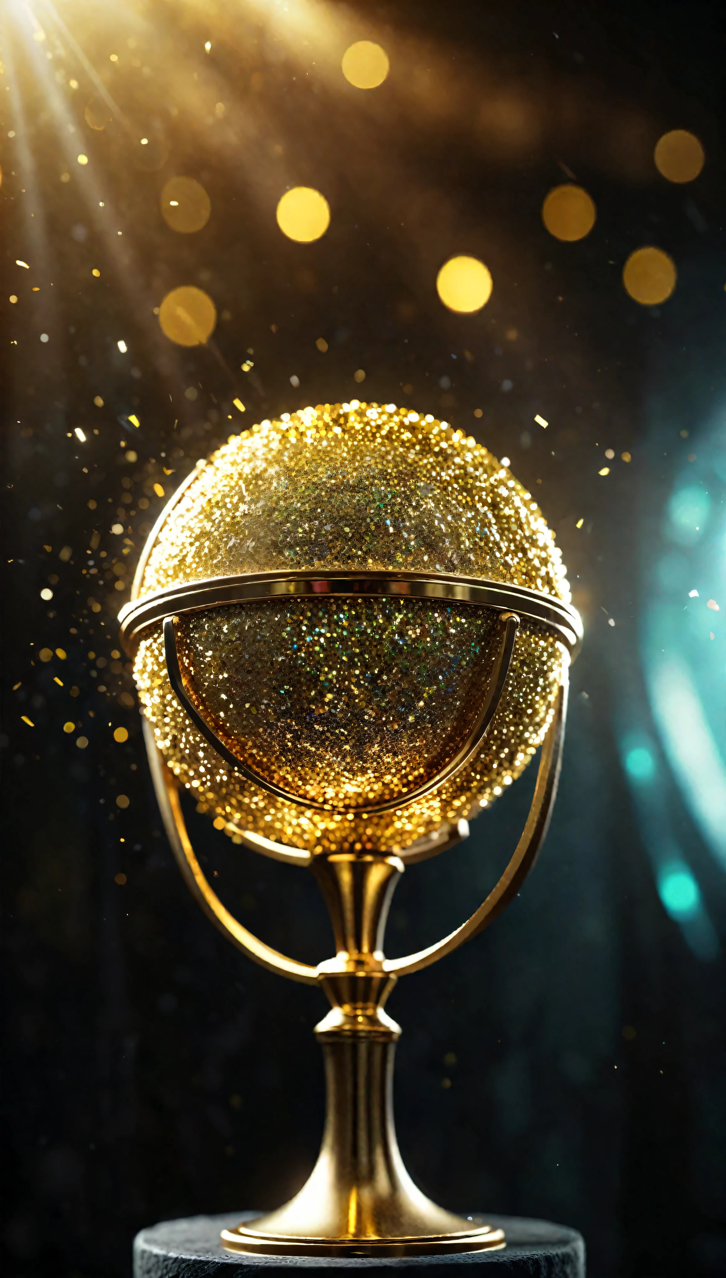 ((Masterpiece in maximum 16K resolution):1.6),((soft_color_photograpy:)1.5), ((Ultra-Detailed):1.4),((Movie-like still images and dynamic angles):1.3). | (Macro shot photo of exotic Gold trophy with glitters), (an exotic Gold trophy), (glitters), (macro lens), (exotic animal), (exotic design), (majestic atmosphere), (aesthetic photography style), (visual experience),(Realism), (Realistic),award-winning graphics, dark shot, film grain, extremely detailed, Digital Art, rtx, Unreal Engine, scene concept anti glare effect, All captured with sharp focus. | Rendered in ultra-high definition with UHD and retina quality, this masterpiece ensures anatomical correctness and textured skin with super detail. With a focus on high quality and accuracy, this award-winning portrayal captures every nuance in stunning 16k resolution, immersing viewers in its lifelike depiction. | ((perfect_composition, perfect_design, perfect_layout, perfect_detail, ultra_detailed)), ((enhance_all, fix_everything)), More Detail, Enhance.