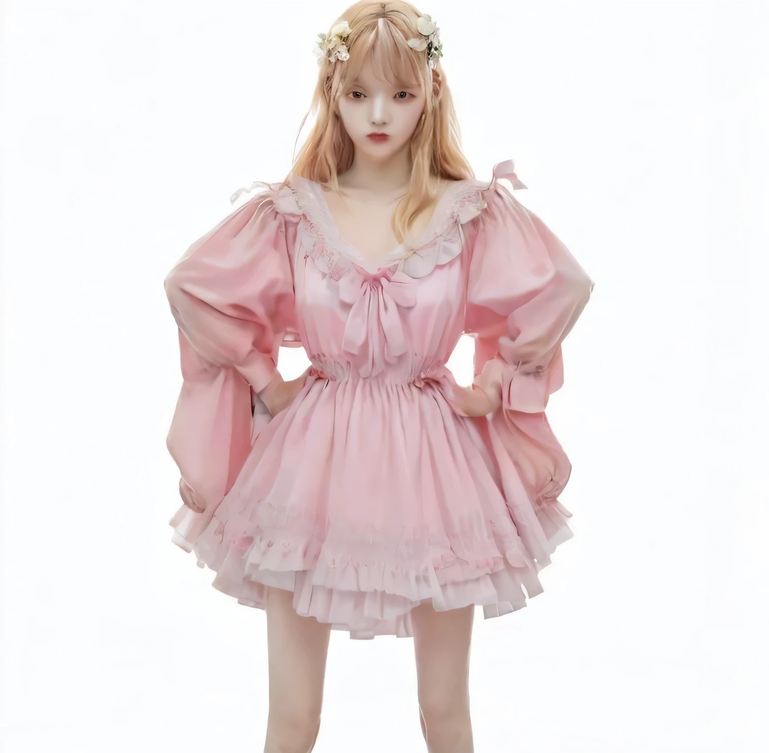 Yuqi from (g)i-dle in pink dress
