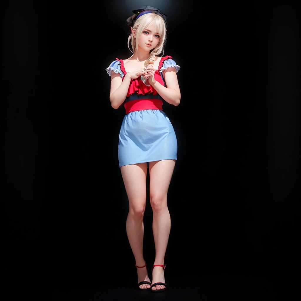 Marie Rose, blue eyes, (best quality,8k,UHD,realistic:1.37),beautiful detailed blue eyes,beautiful detailed face,long blonde hair,ultra-realistic texture,
