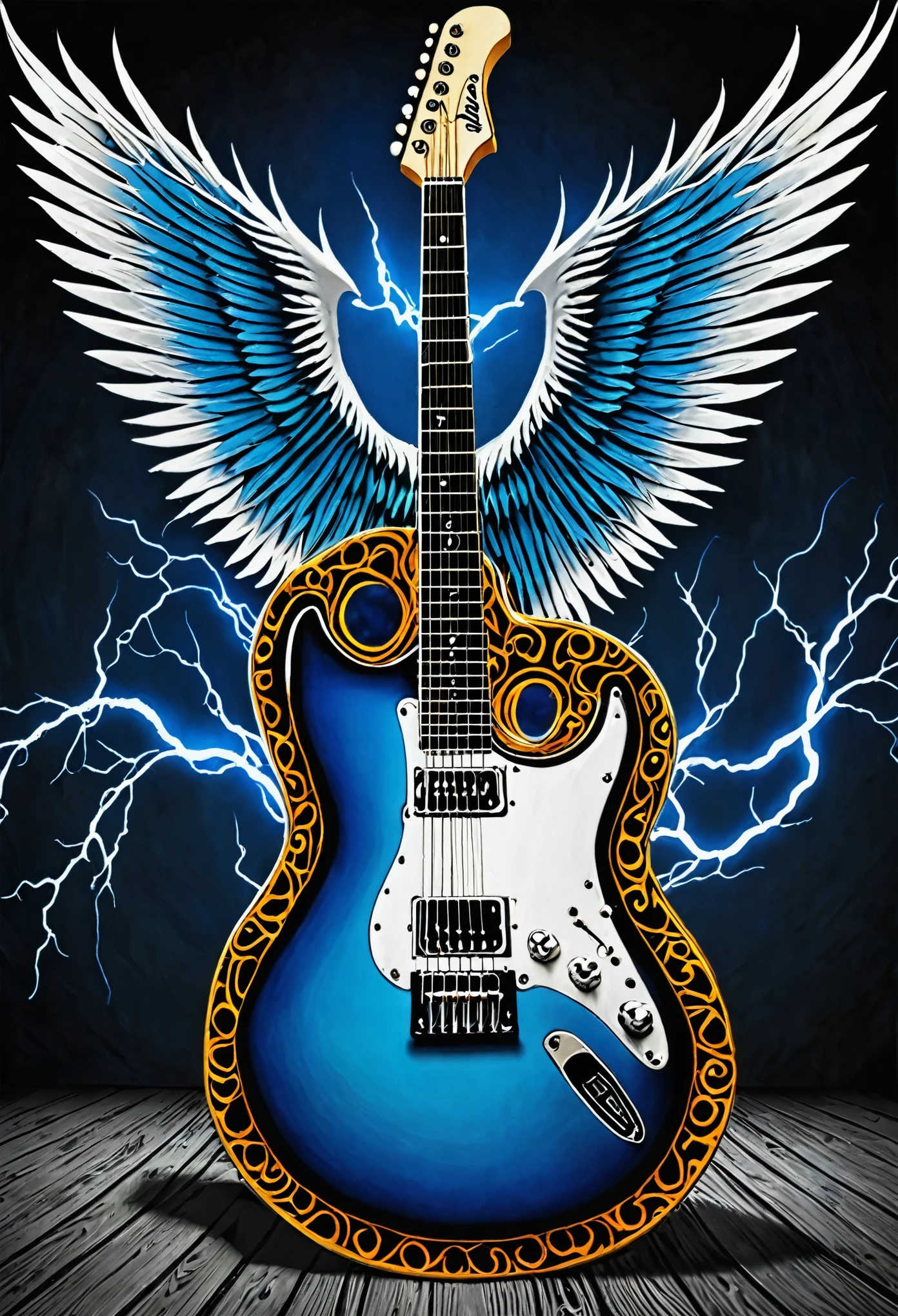 Eletric guitar,  big wings, 